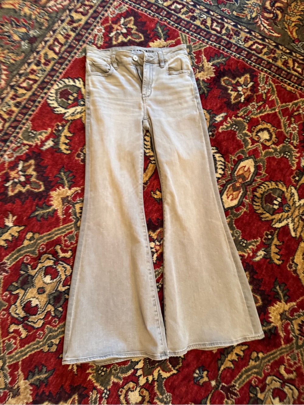 American Eagle Women’s Festival Flare Jeans - Light Gray